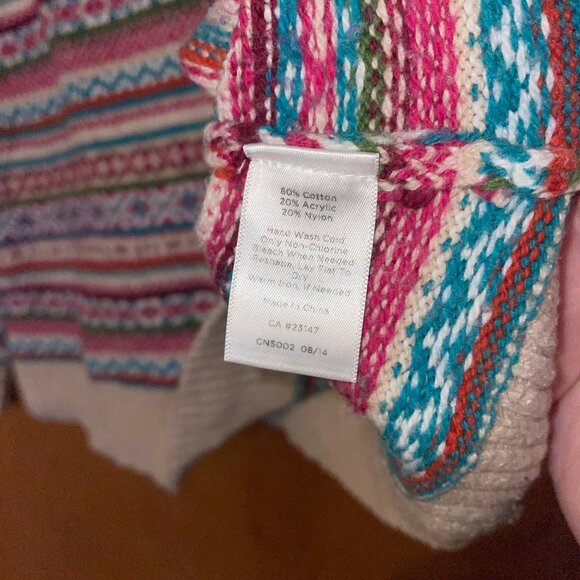 Talbots Fair Isle Multicolor Sweater LP Cotton Acrylic Nylon Blend - Picture 4 of 7